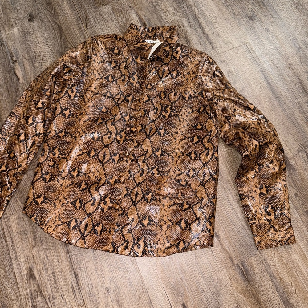 Steele • Faux Python Print Jacket NWT - image 4